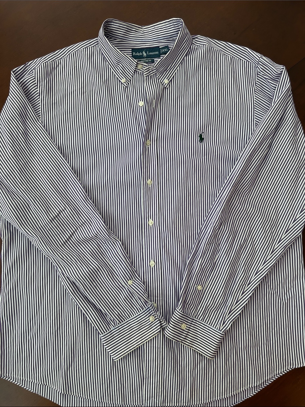 Ralph Lauren Men’s Purple & White Striped Button-Down Shirt